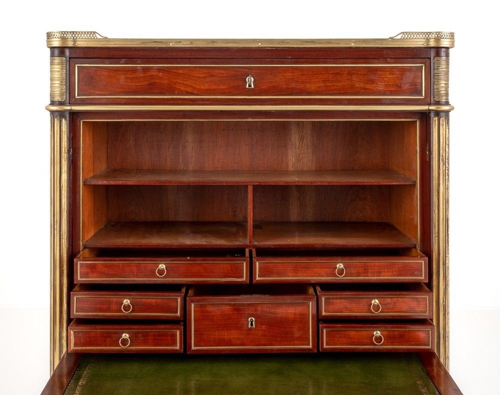 Furniture French Escritoire Desk Mahogany Antique Chest photo