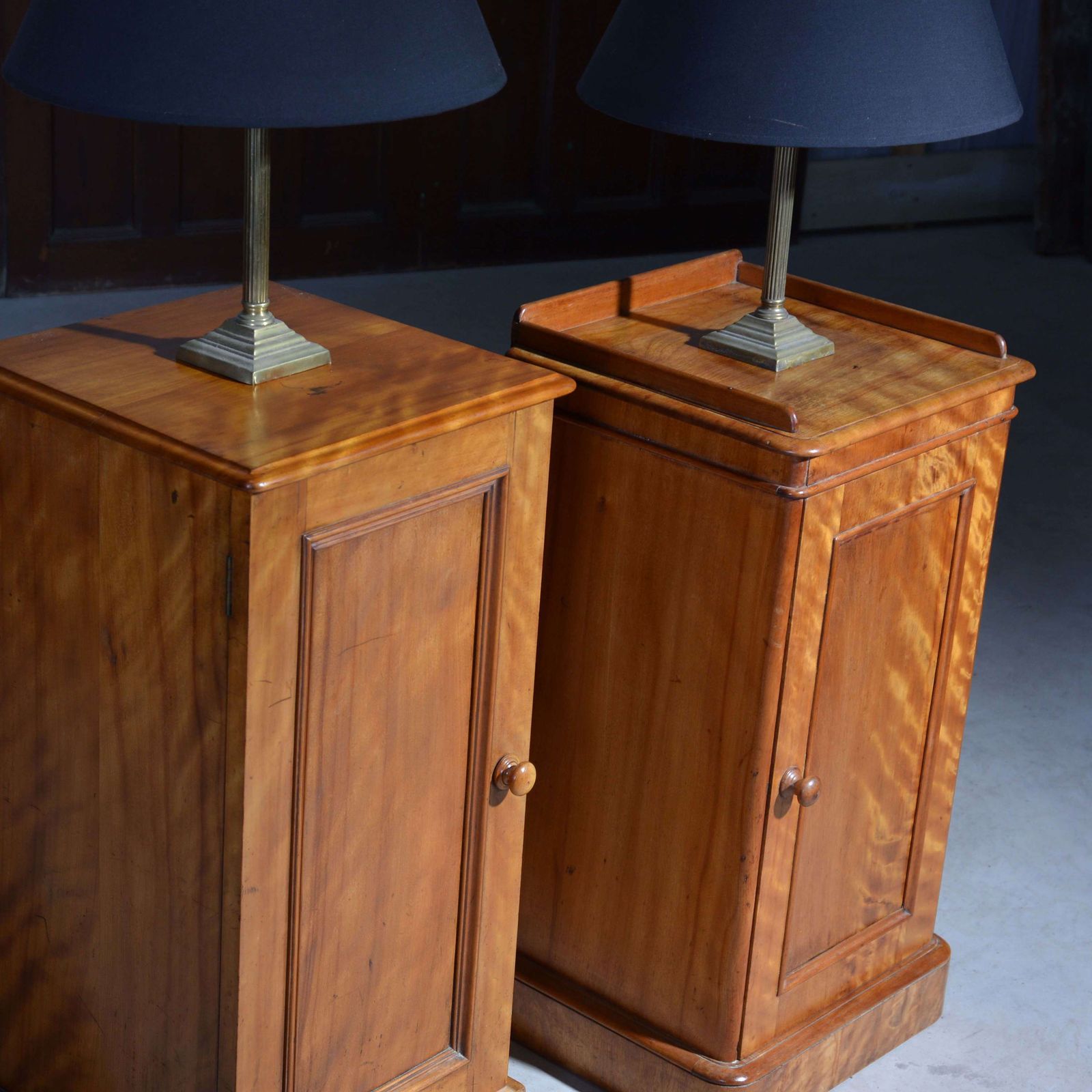 Near Pair Of Satin Birch Bedside Cabinets photo 1250.0