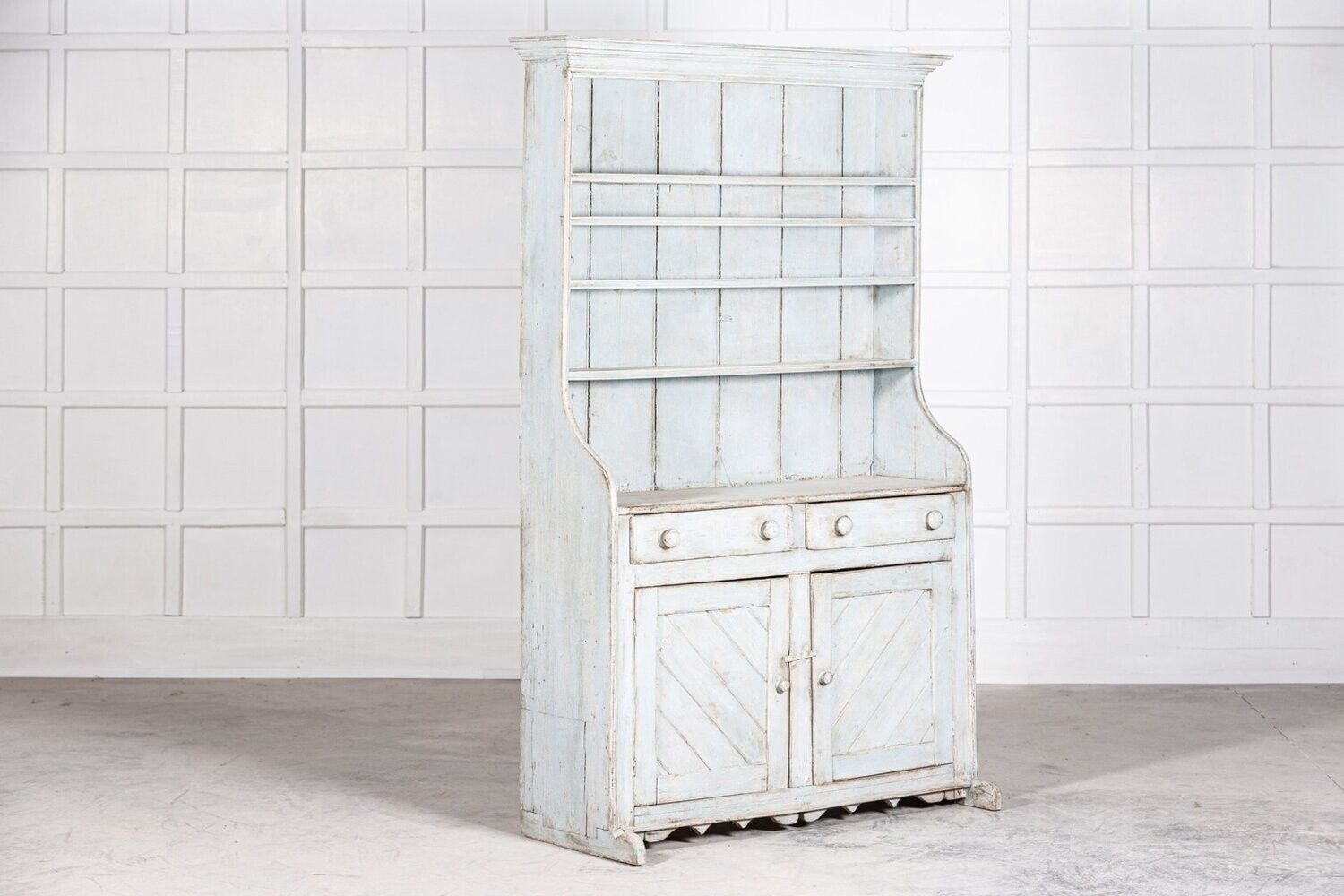 19thc Irish Vernacular Painted Farmhouse Dresser