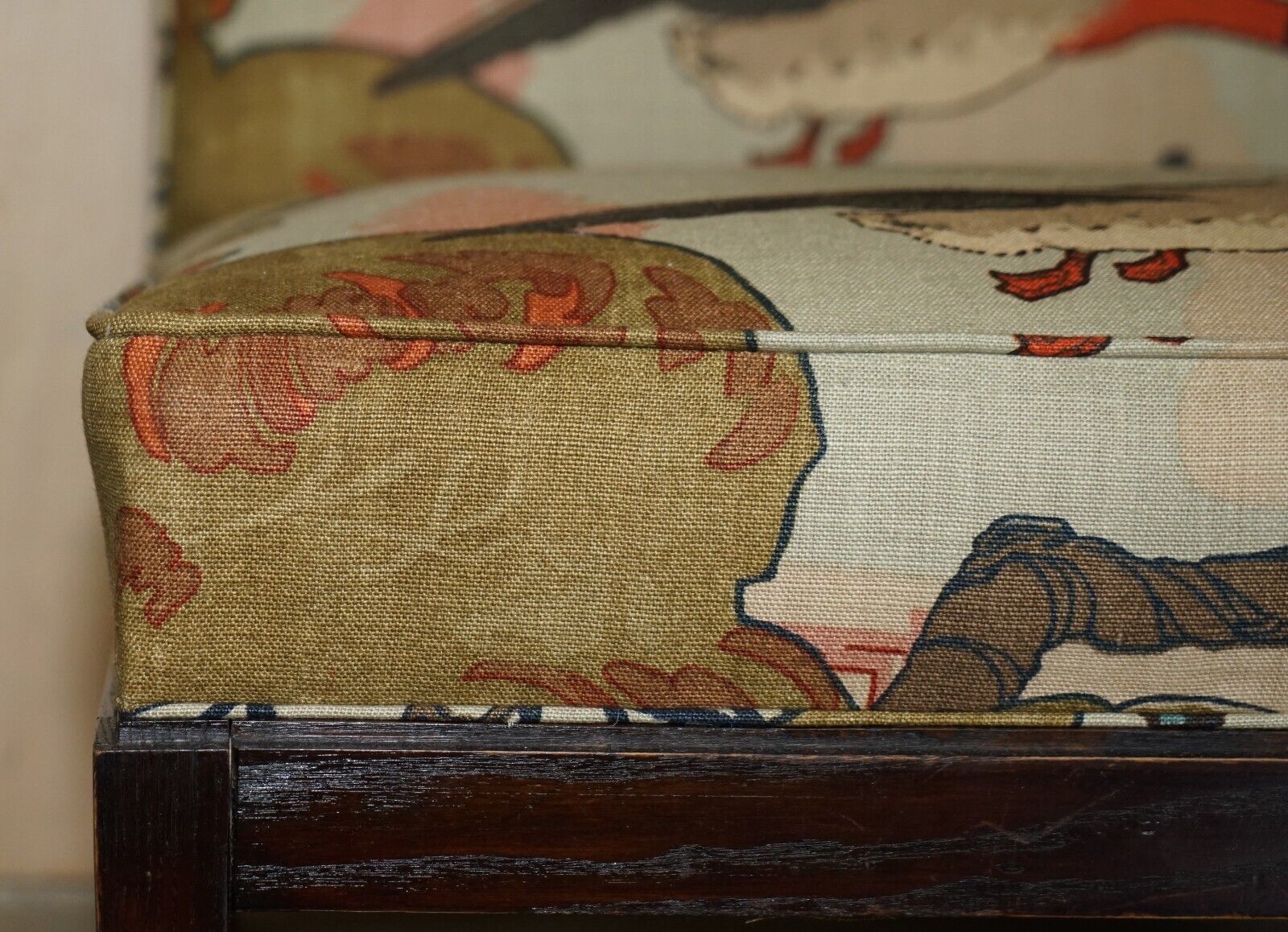 New Fabric George Smith Norris Armchair In Mulberry Flying Ducks Upholstery photo vintage