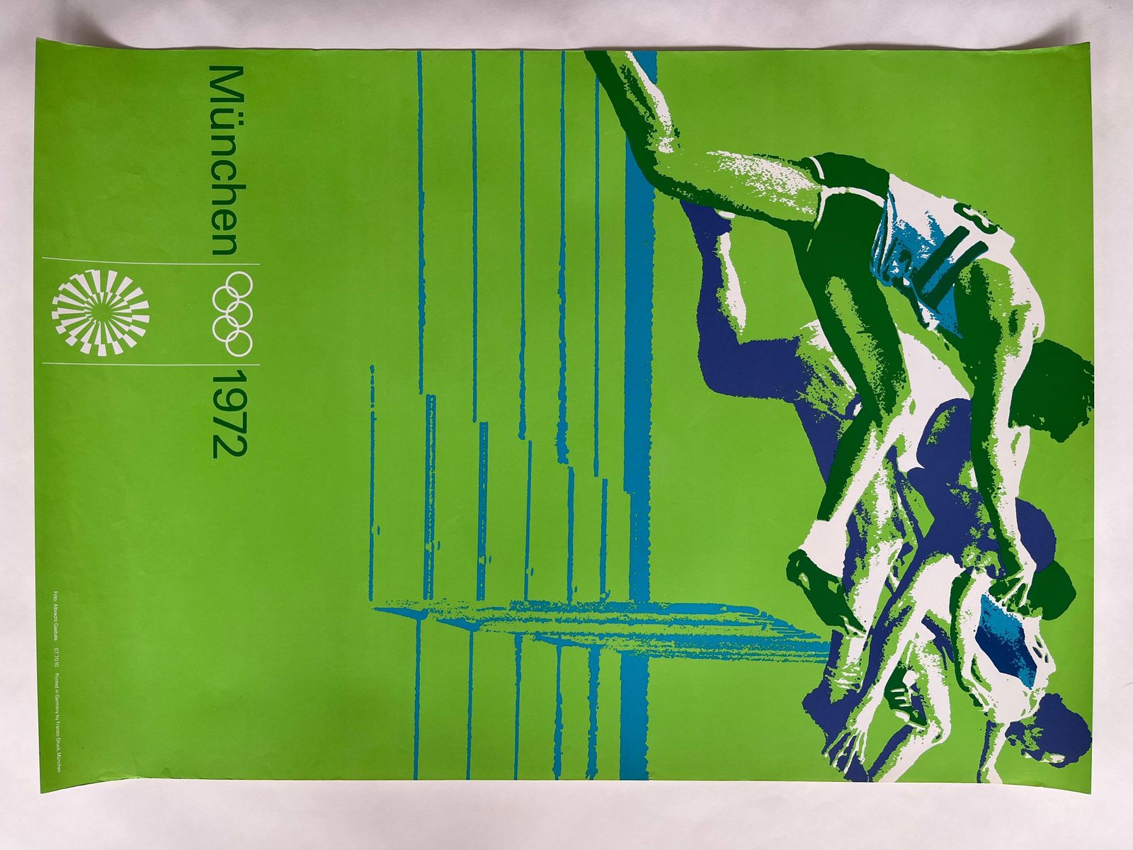 Otl Aicher Olympic Games Munich 1972, Running Over Obstacles, Original Poster photo 582.0