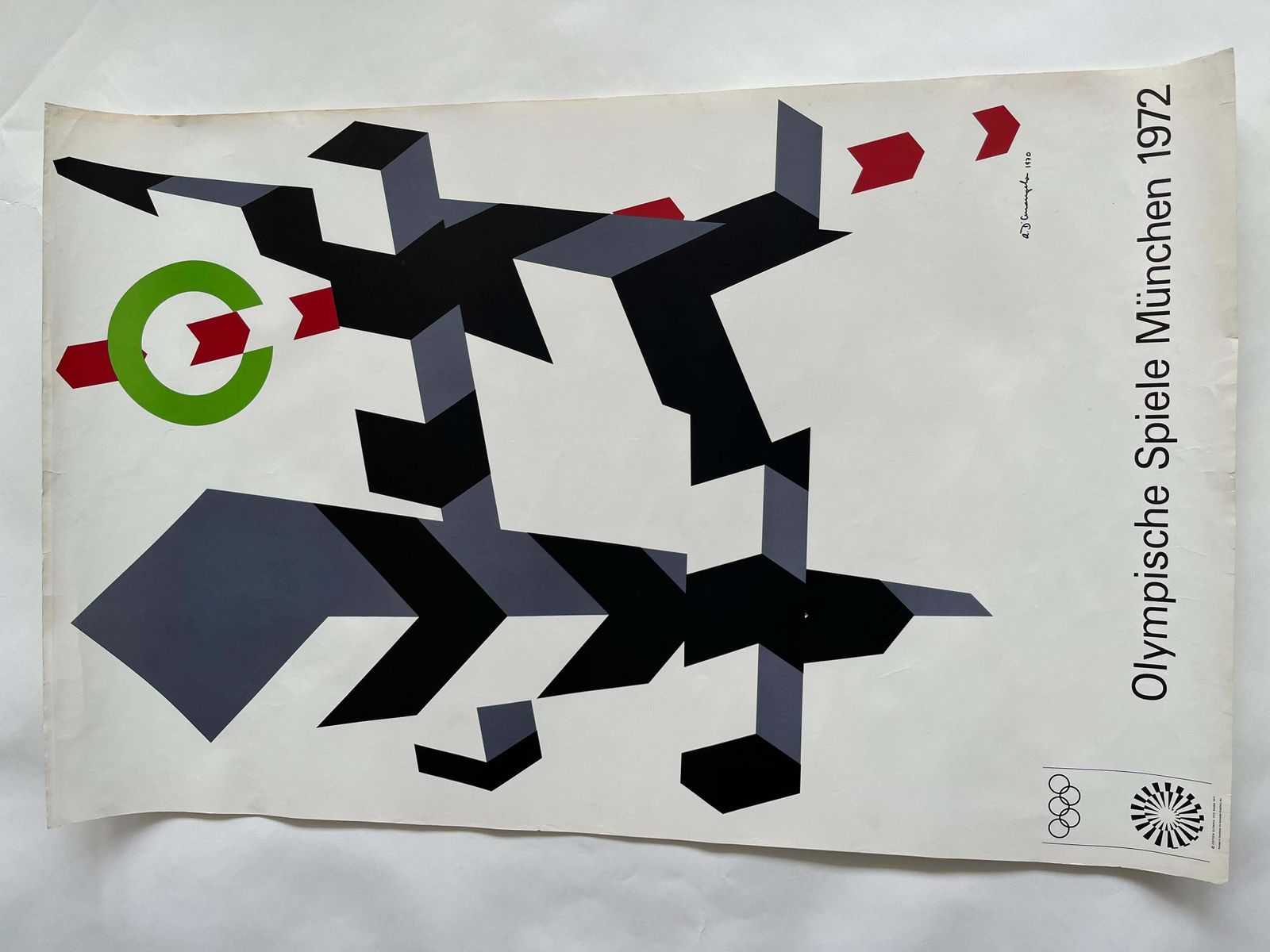 Allan D'arcangelo, Original Rare Poster, Olympic Munich Games 1972 photo furniture