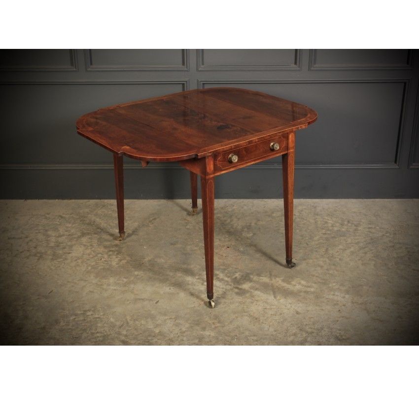 Georgian Mahogany Inlaid Pembroke Table photo Furniture