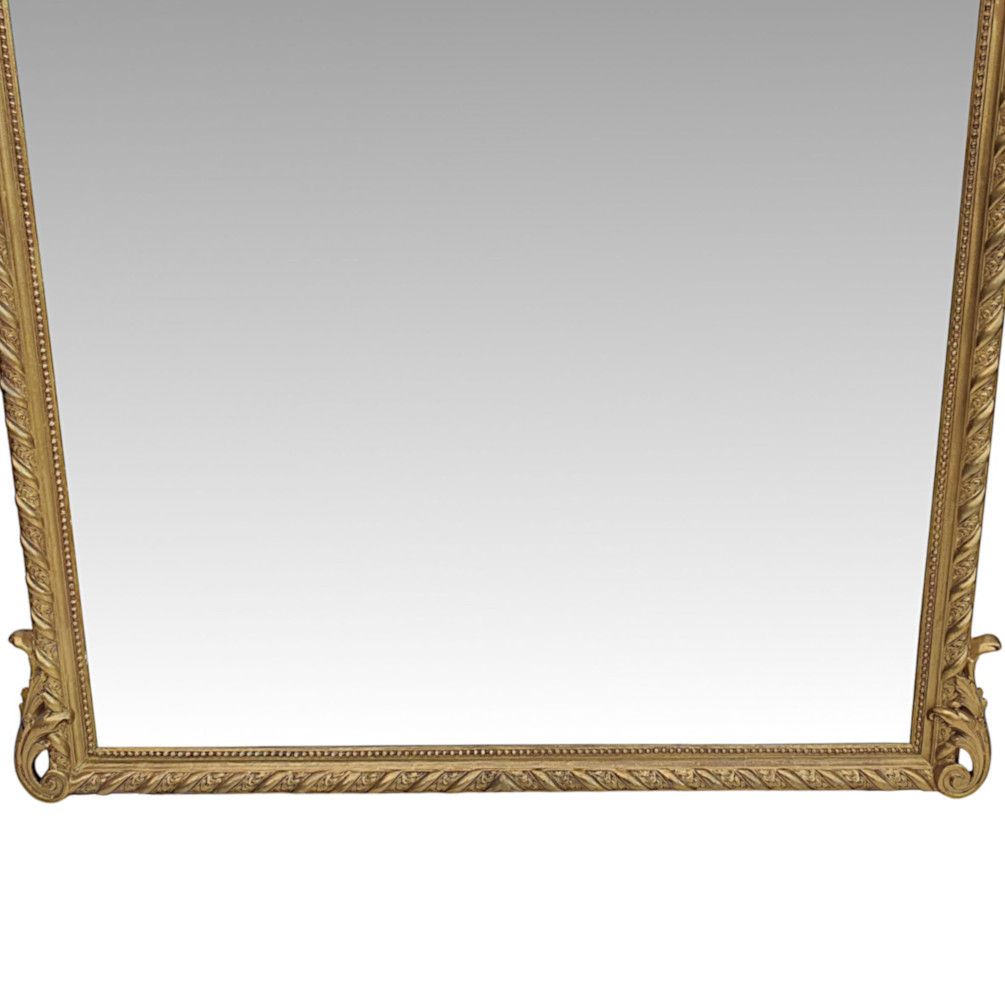 A Very Fine 19th Century Giltwood Leaner Or Hall Or Overmantle Mirror photo Home Decor