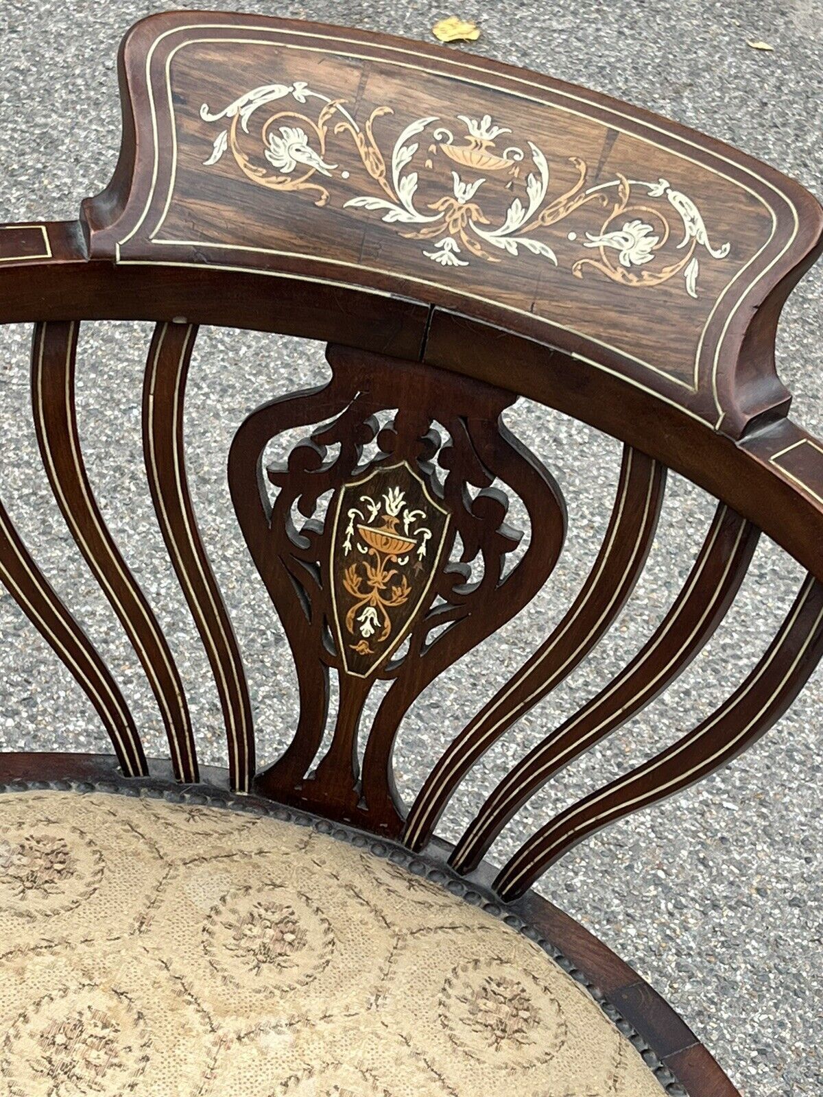 Antique Inlaid Mahogany Armchair , Superb Quality. photo for sale