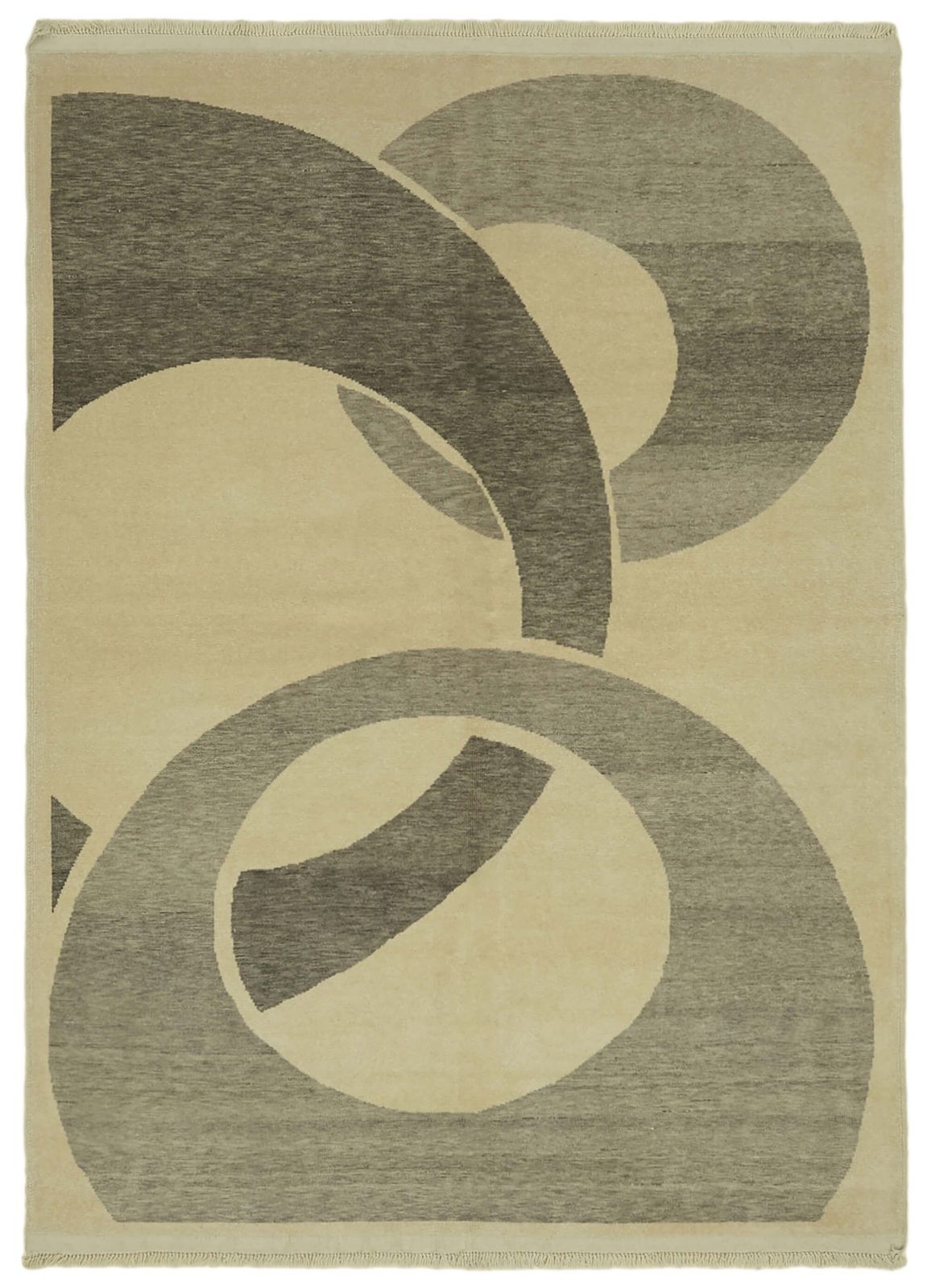 Beige Vintage Decorative Oushak Rug 181 Cm X 249 Cm