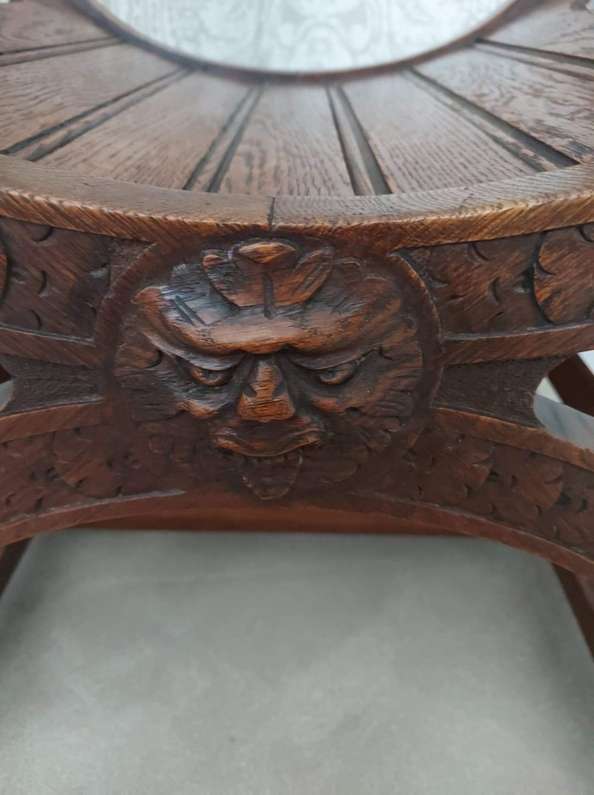 Antique 19th Century Oak Lion Shield Italian Dante Savonarola  Renaissance  Chairs photo vintage