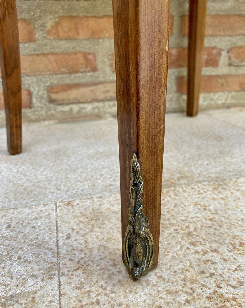 photo for sale French Nightstands In Walnut With Three Drawers, 1940s, Set Of 2