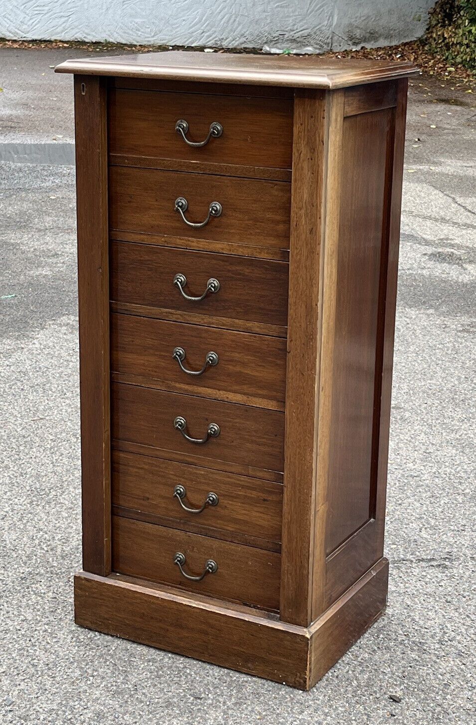 Edwardian Mahogany Wellington Chest. With Working Lock & Key.