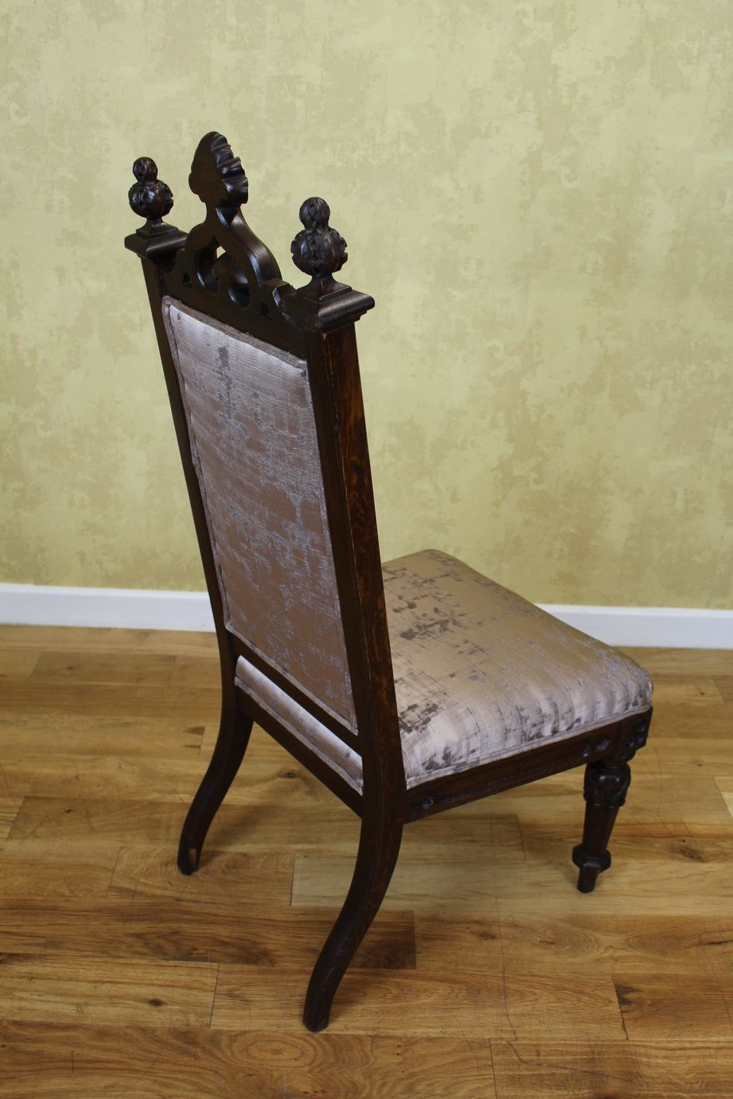Victorian Gothic Revival Oak Side Chair C 1860’s photo Furniture