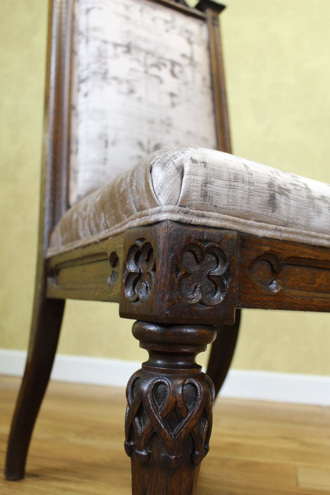 Victorian Gothic Revival Oak Side Chair C 1860’s photo 300.0