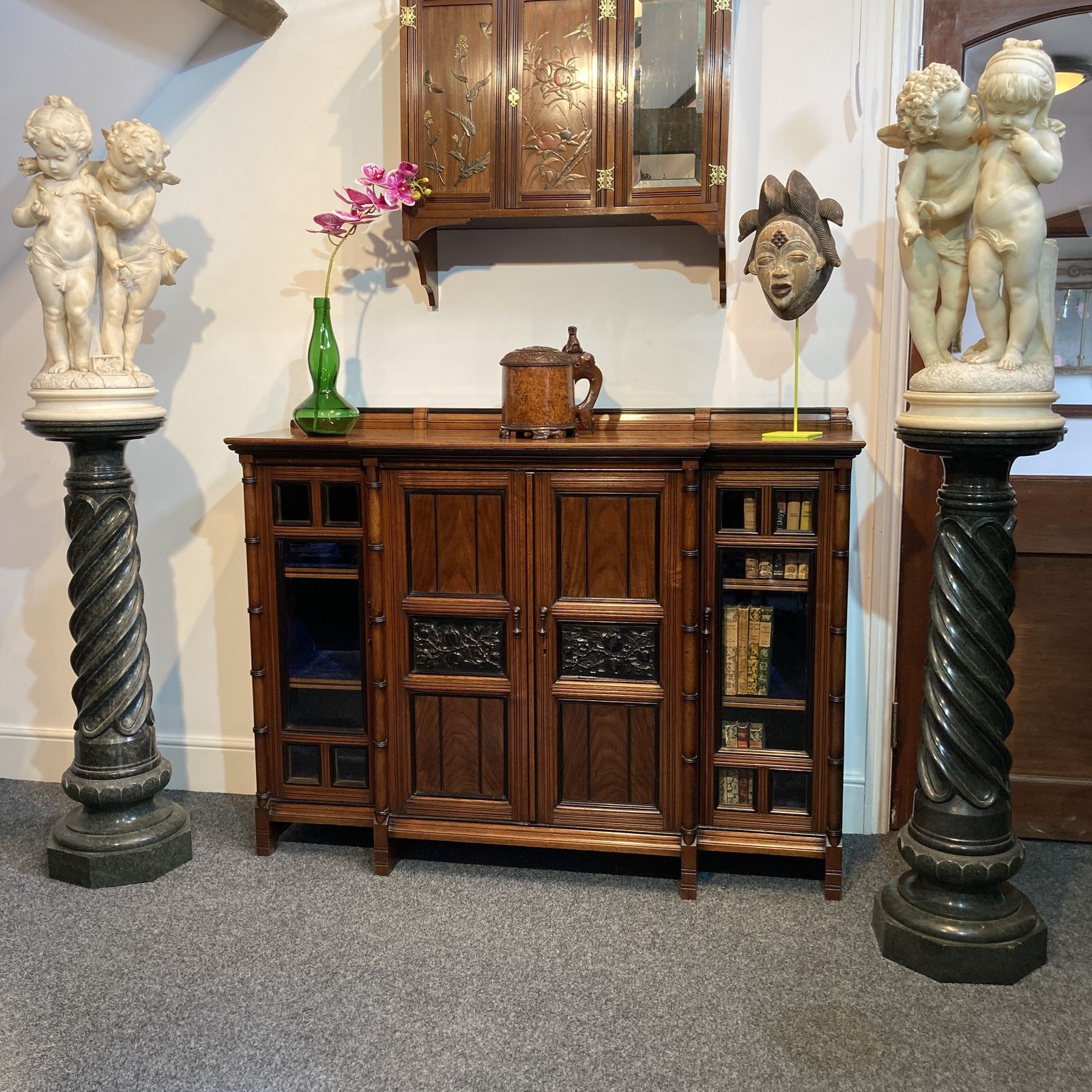 Pair Of Neoclassical Marble Columns, French, 19th Century photo Home Decor