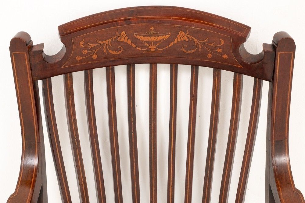 photo for sale Antique Sheraton Revival Arm Chair Elbow Chairs 1890
