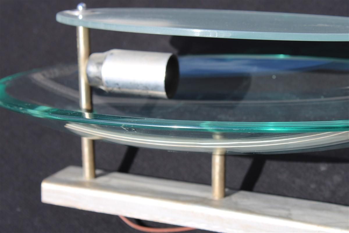 Italian Mid Century Concave Glass Wall Lamp 1950s Fontana Arte Style photo 831.0