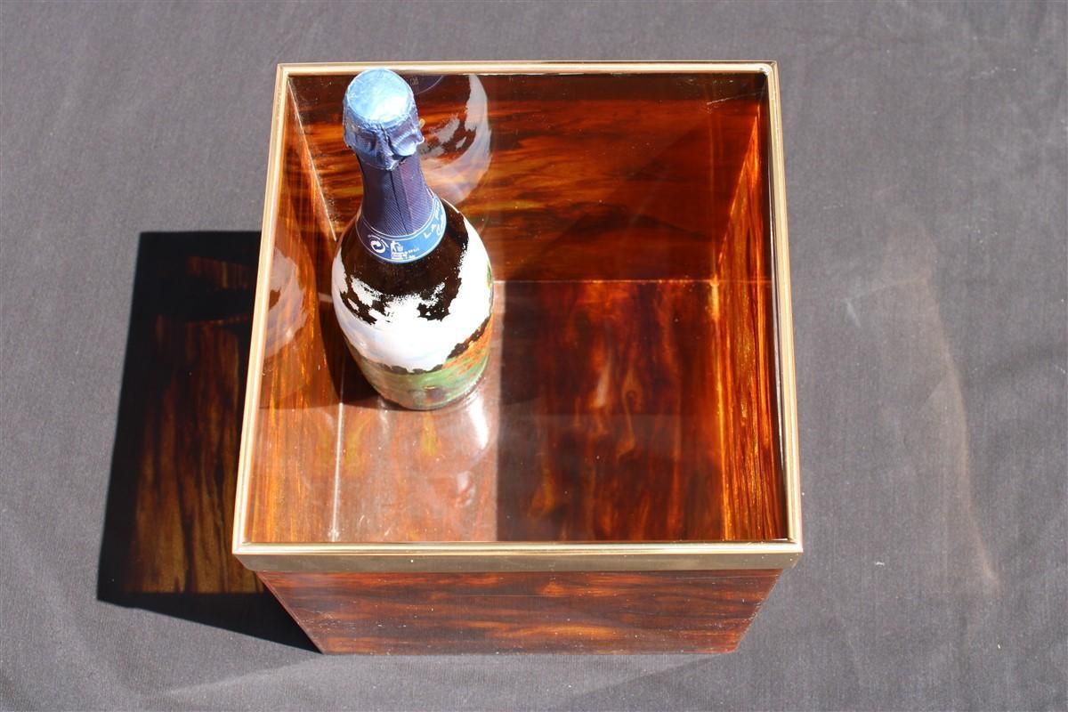 Portable Bar In Faux Turtle And Brass Italian Design 1970 Dior Gold photo buy