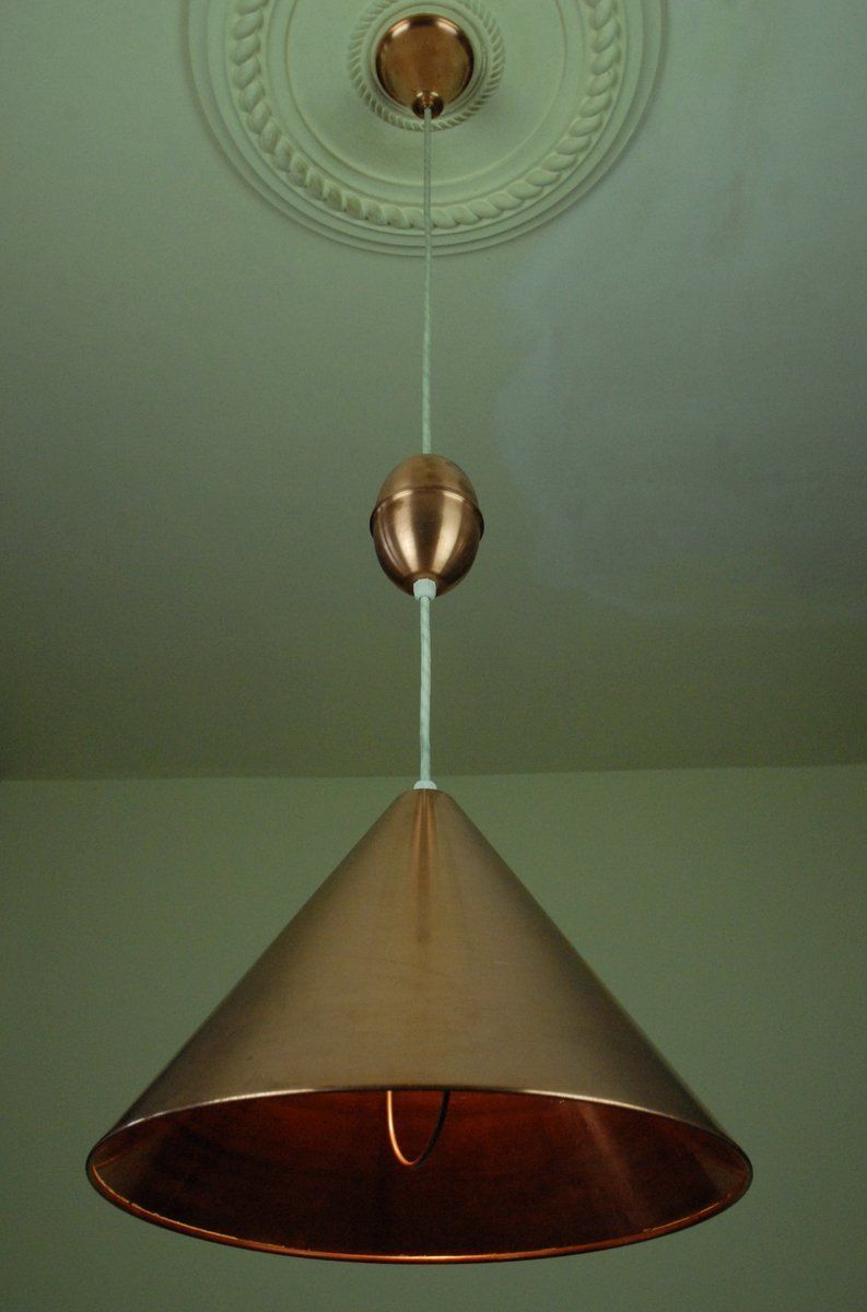 Rise And Fall Copper Billiard Pendant Lamp From Louis Poulsen & Co. A/S, 1960s photo 695.0