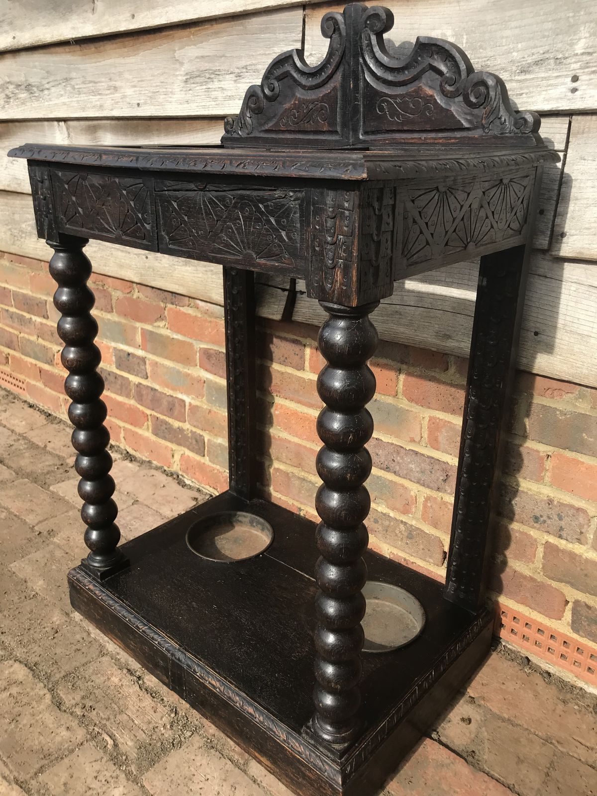 Victorian Carved Wooden Walking Stick / Umbrella Hallway Stand . photo furniture