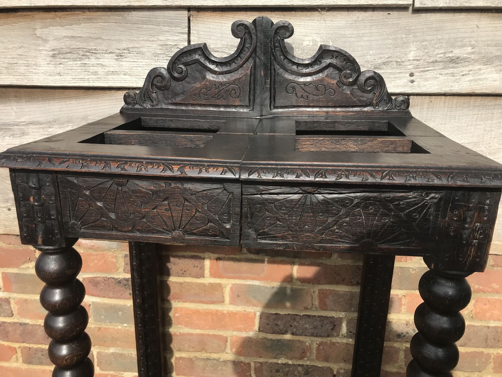 Victorian Carved Wooden Walking Stick / Umbrella Hallway Stand . photo for sale