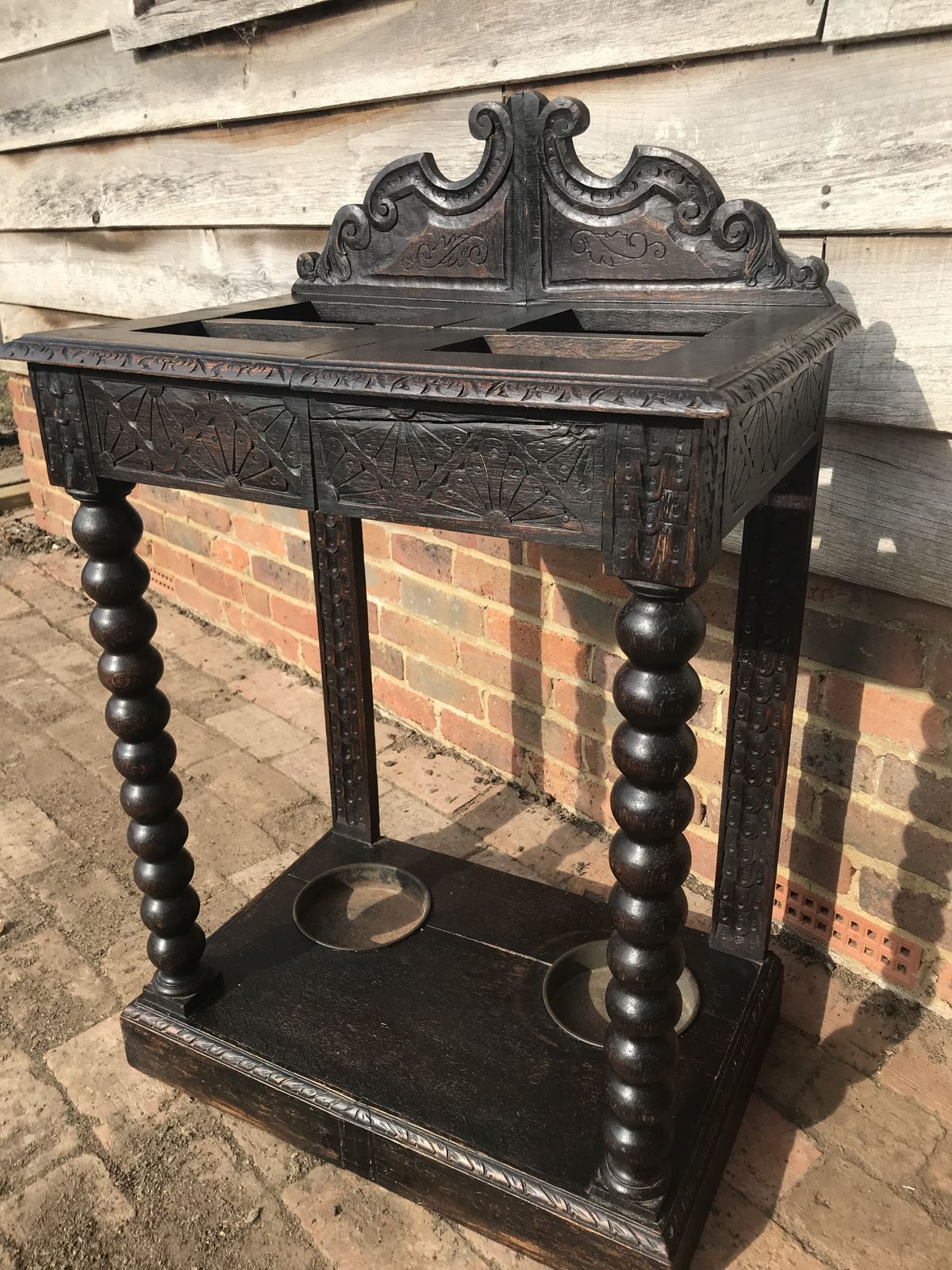 Victorian Carved Wooden Walking Stick / Umbrella Hallway Stand . photo buy