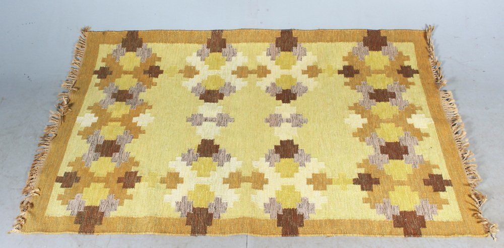 Mid Century Swedish Rollakan Rug, 1960s
