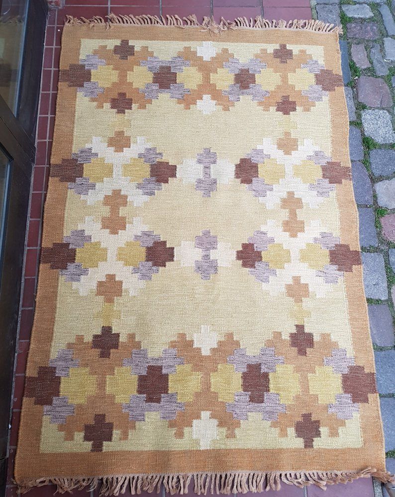 Mid Century Swedish Rollakan Rug, 1960s photo furniture