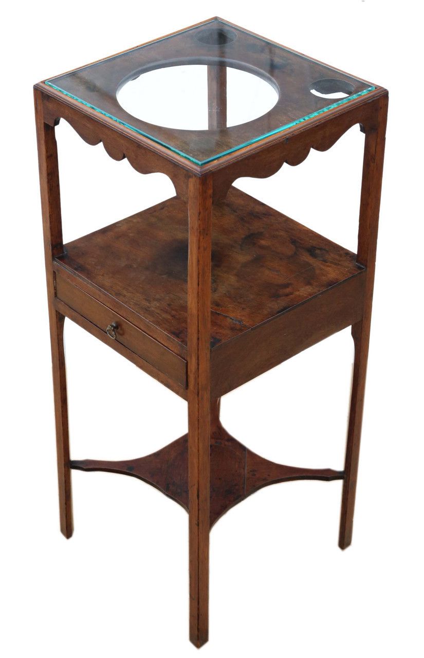 Antique Quality Mahogany Washstand Bedside Table Georgian Nightstand C1820 photo for sale