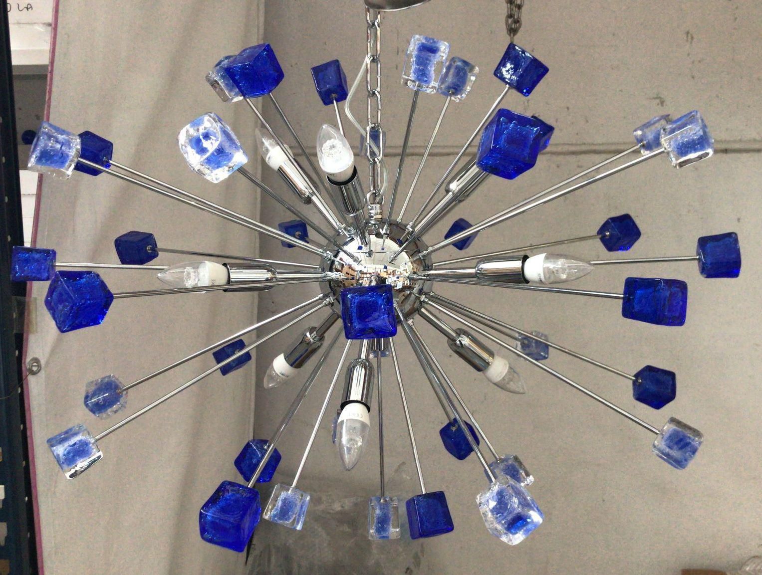 photo for sale Chandelier Murano Glass Sputnik Blue Italian Handmade   Impressive