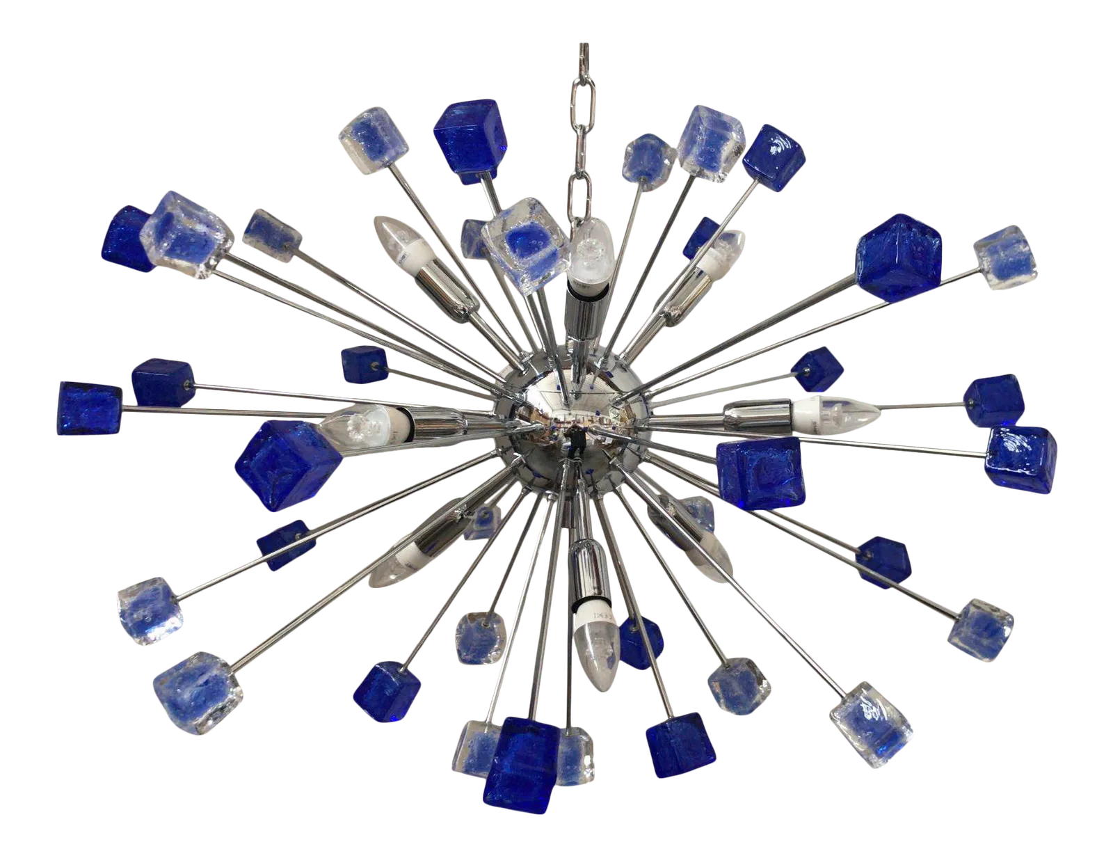Chandelier Murano Glass Sputnik Blue Italian Handmade   Impressive