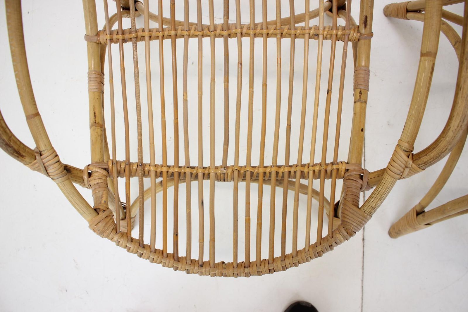 1960s Pair Of Alan Fuchs Rattan Lounge Chairs, Czechoslovakia photo buy