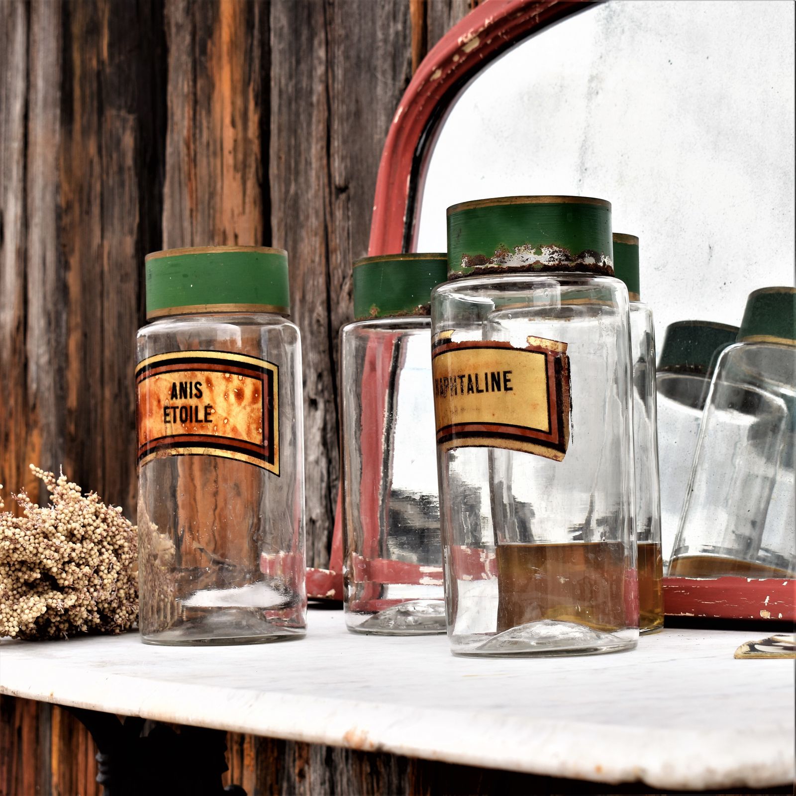 Home Decor Antique Victorian Apothecary Bottles Chemist Jars Hand Blown Large Shop Display photo