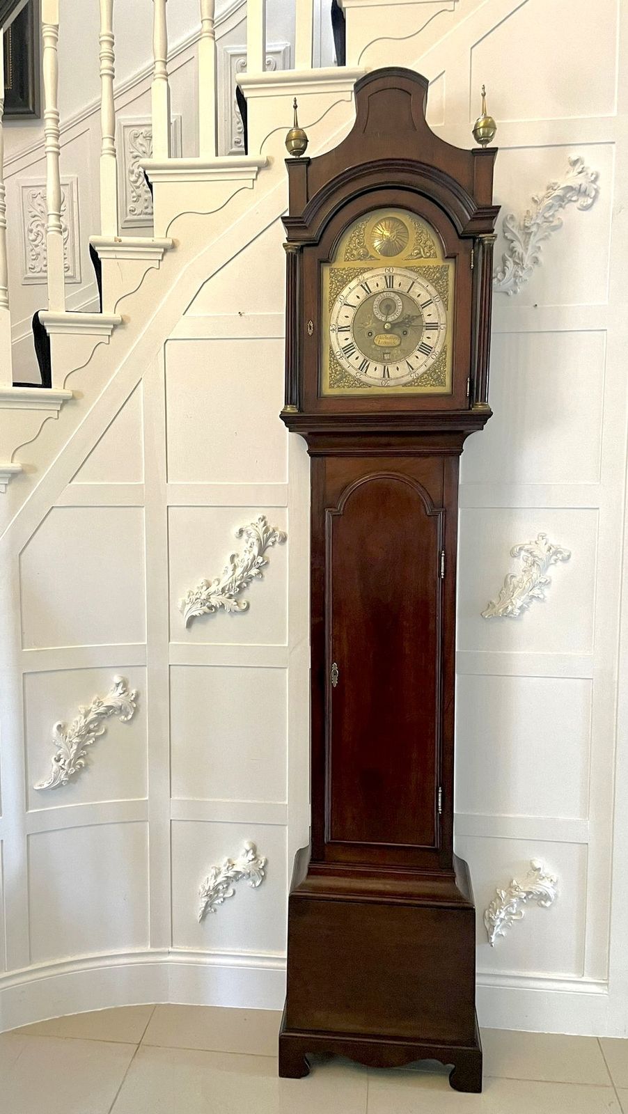 Fine Antique Mahogany Longcase Clock Signed Charles Shuckburgh, London