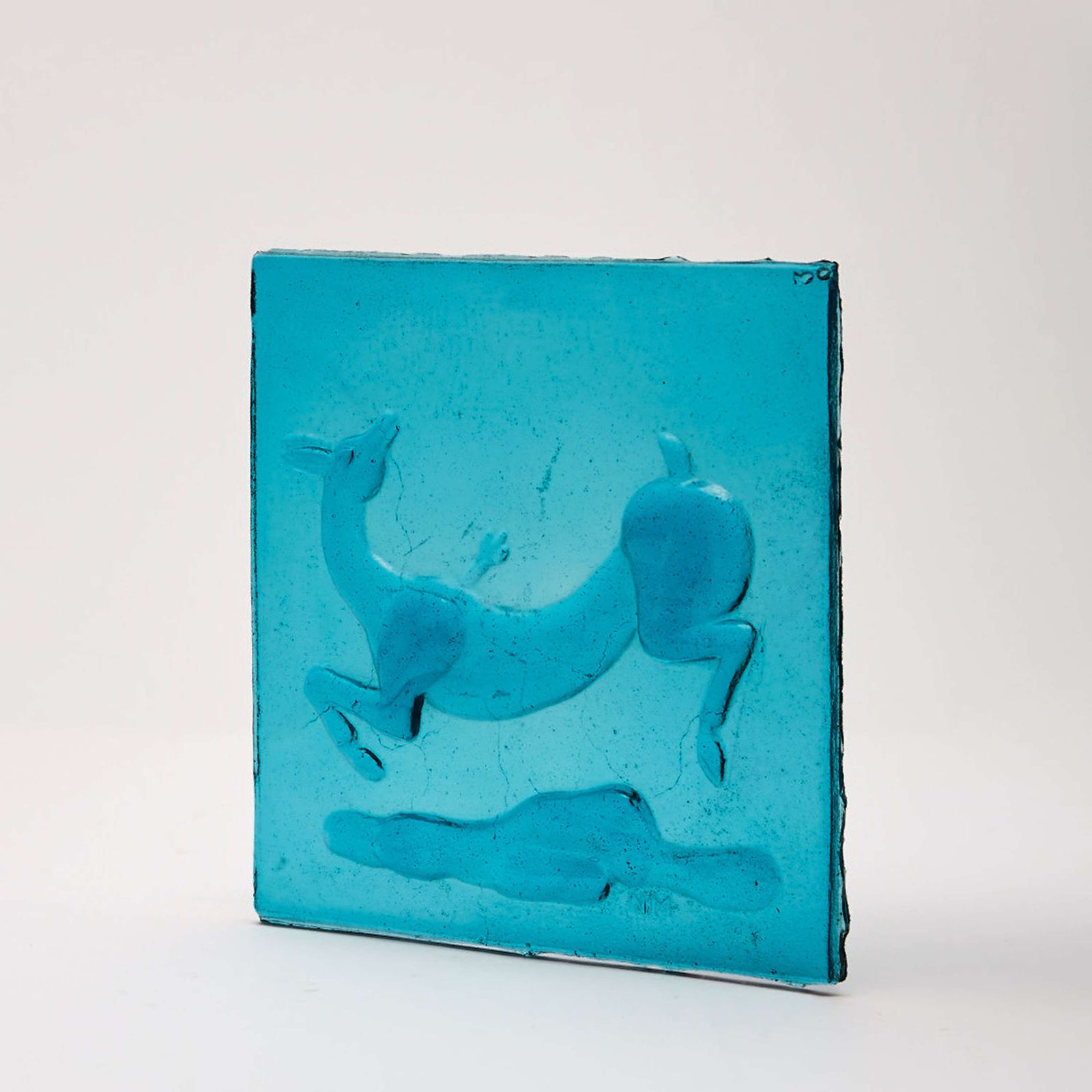 Molded Glass Gile Depicting A Wounded Gazelle By Napoleone Martinuzzi photo vintage