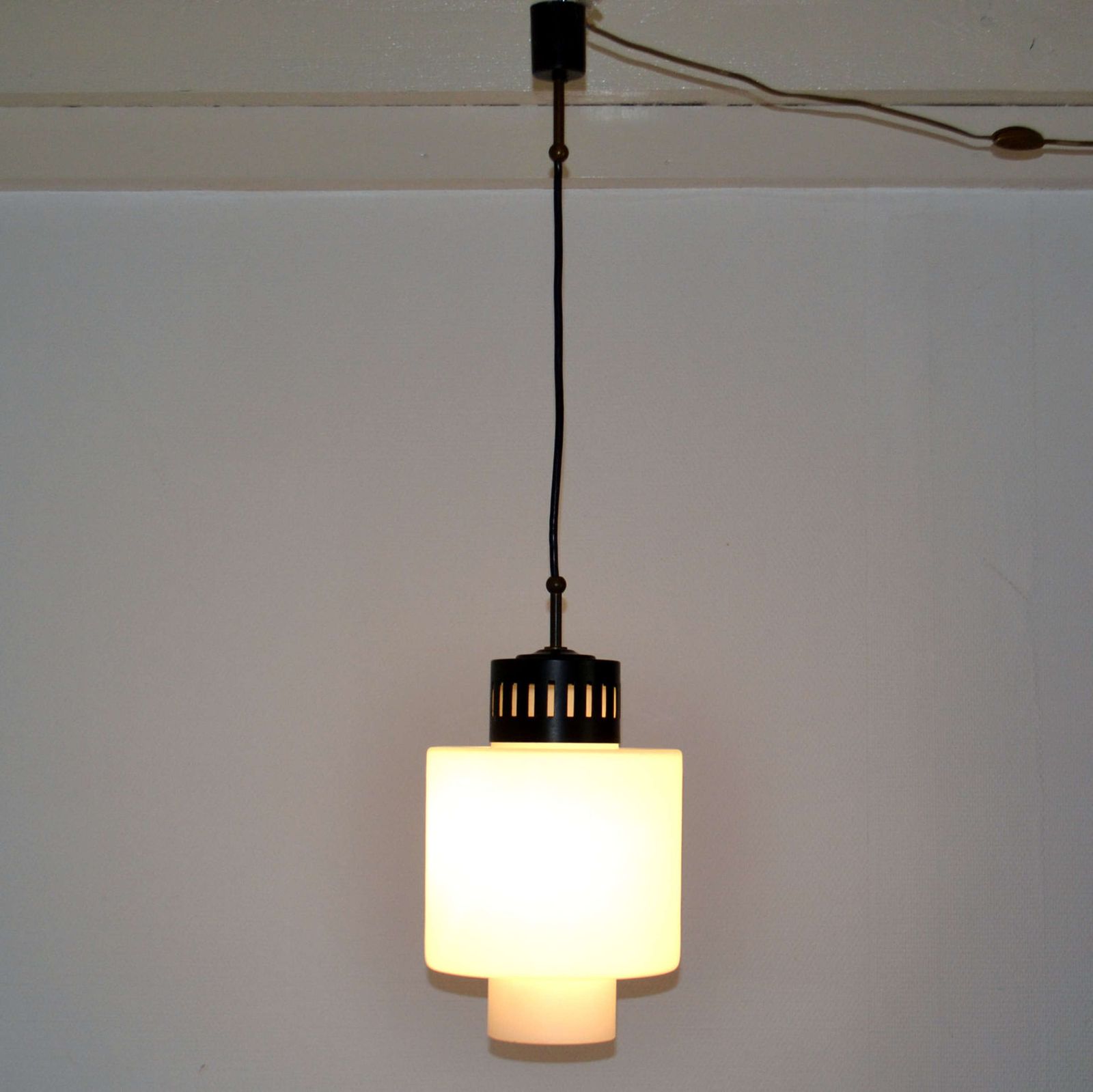Stilnovo Opaline Pendant, 1960's photo vintage