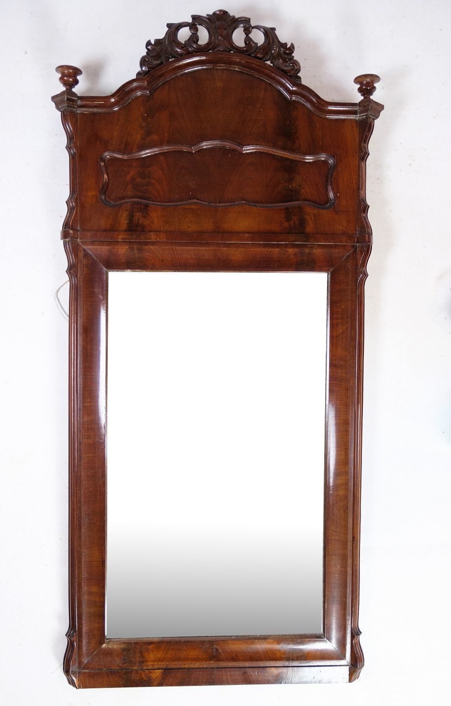 Home Decor Mirror Made In Mahogany With Carvings, Denmark, 1880 photo