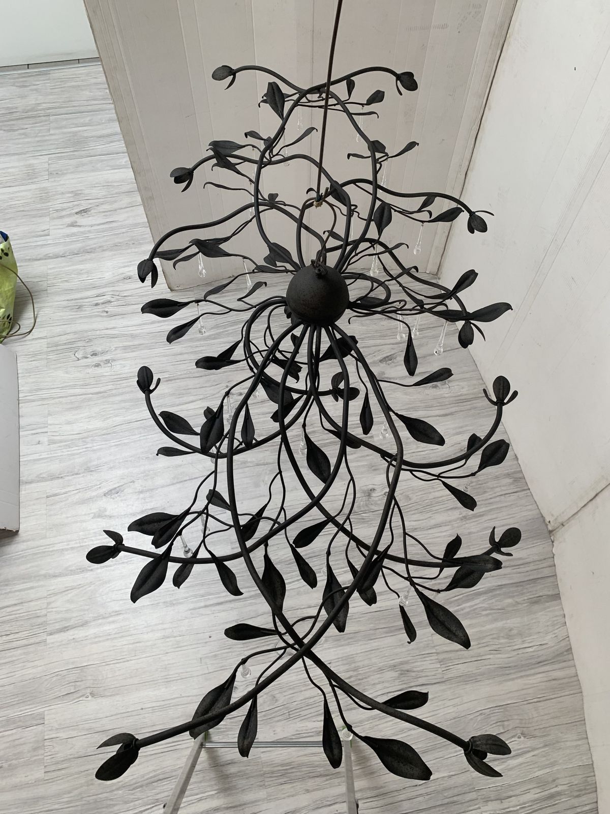 Chandelier In Black Metal Big And Impressive  Wrought Iron Florentine Art Made In Italy photo 7192.0