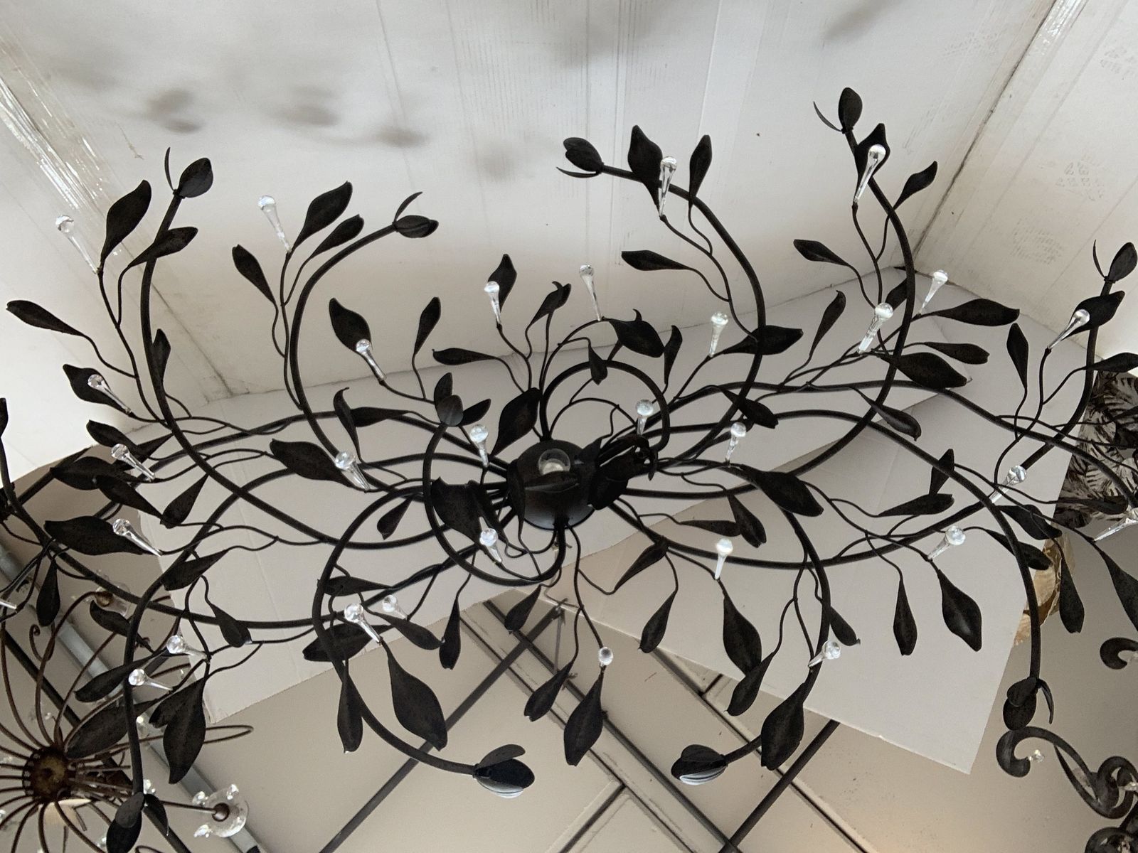 photo for sale Chandelier In Black Metal Big And Impressive  Wrought Iron Florentine Art Made In Italy