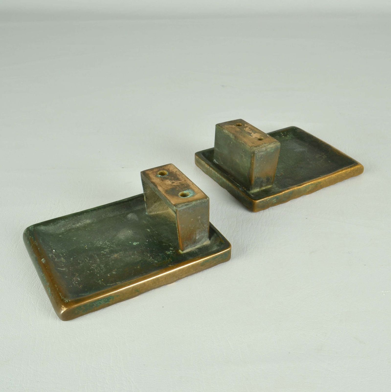 Pair Of Bronze Push Pull Horizontal Door Handles With A Ripple Relief photo 1750.0