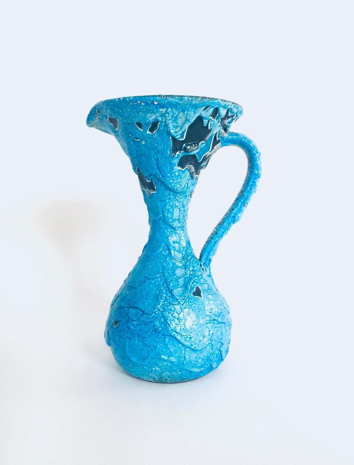 Mcm Art Ceramic Fat Lava Decanter Caraffe Vase, Italië Jaren 1960 photo furniture