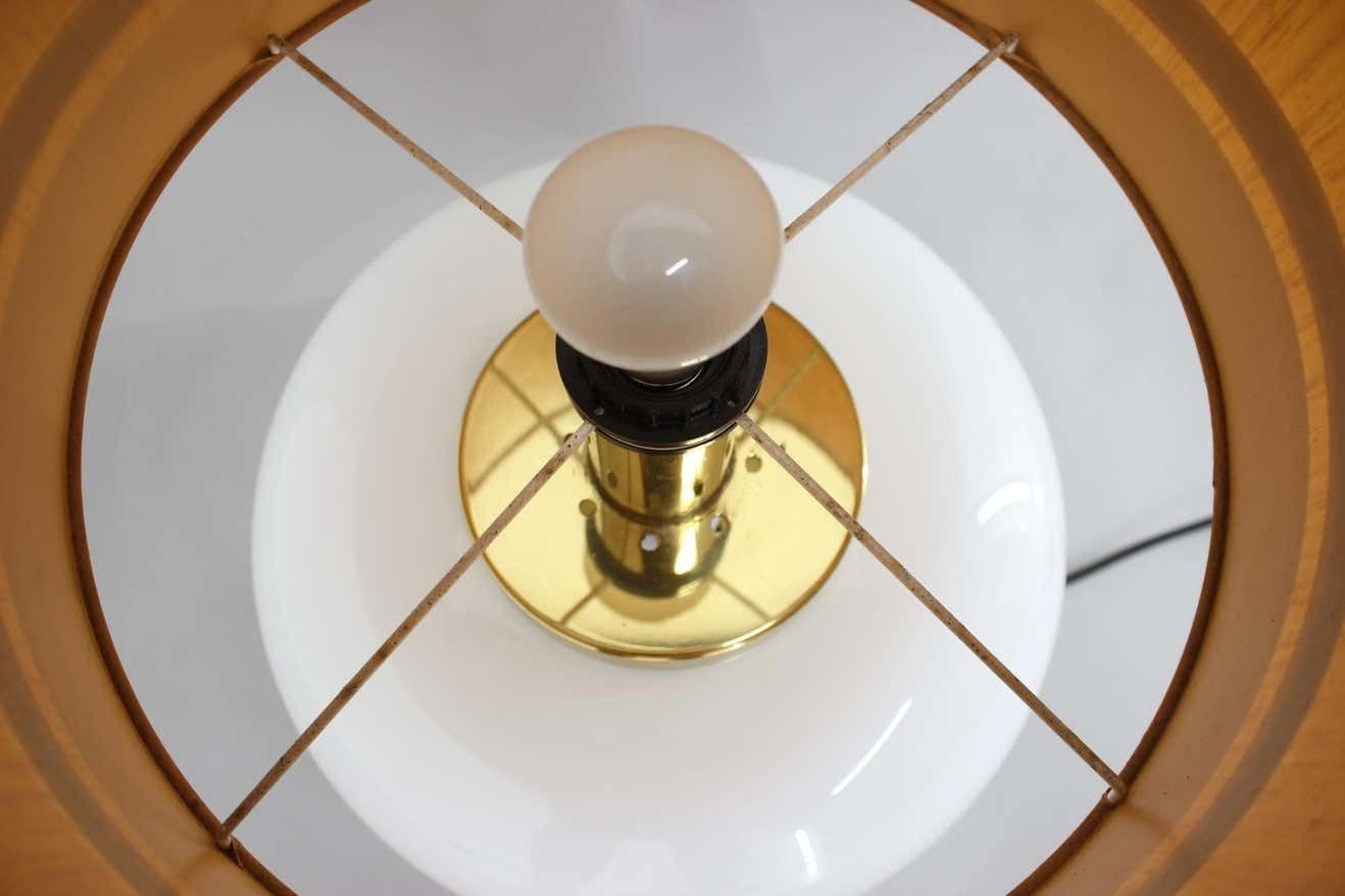 1970s Beautiful Large Glass And Brass Table Lamp, Italy photo 696.0