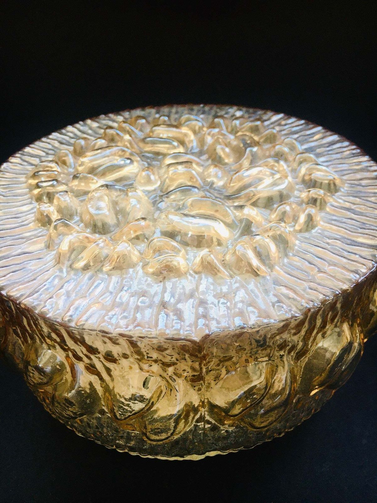 Glazen Wandlamp Met Gouden Luster, Jaren 1960 photo buy