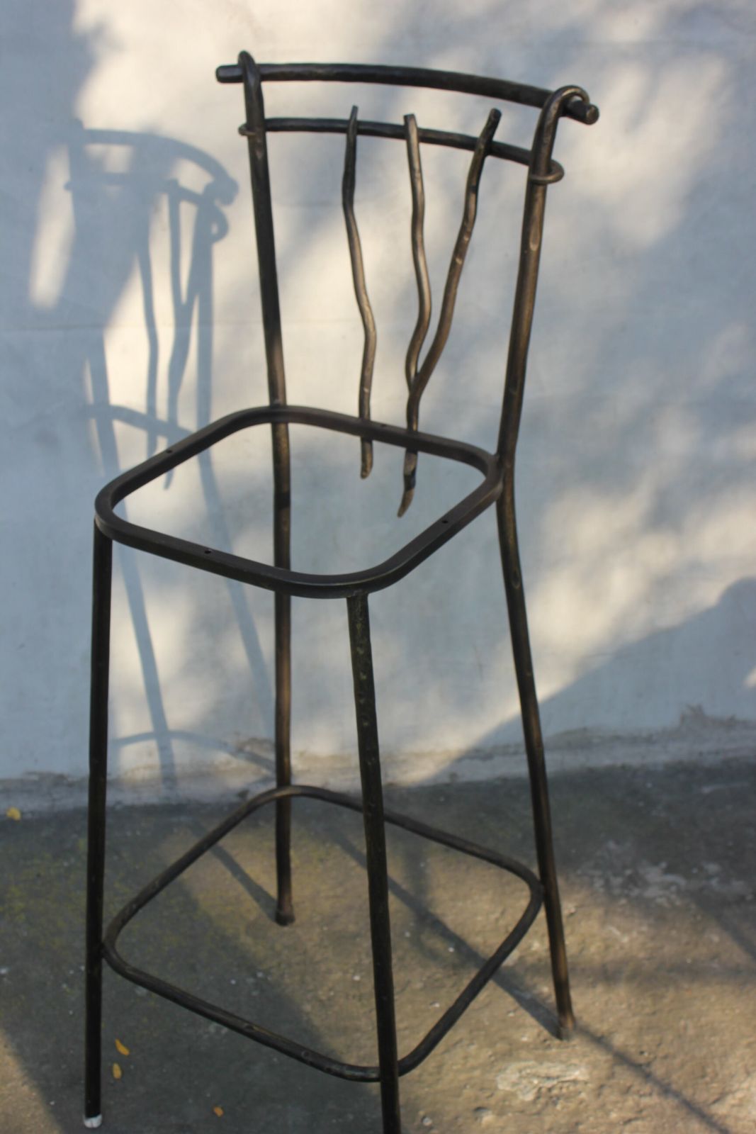 Dining Room Or Bar Stool Wrought Iron High Chair Unique Design Furniture Solid Metal