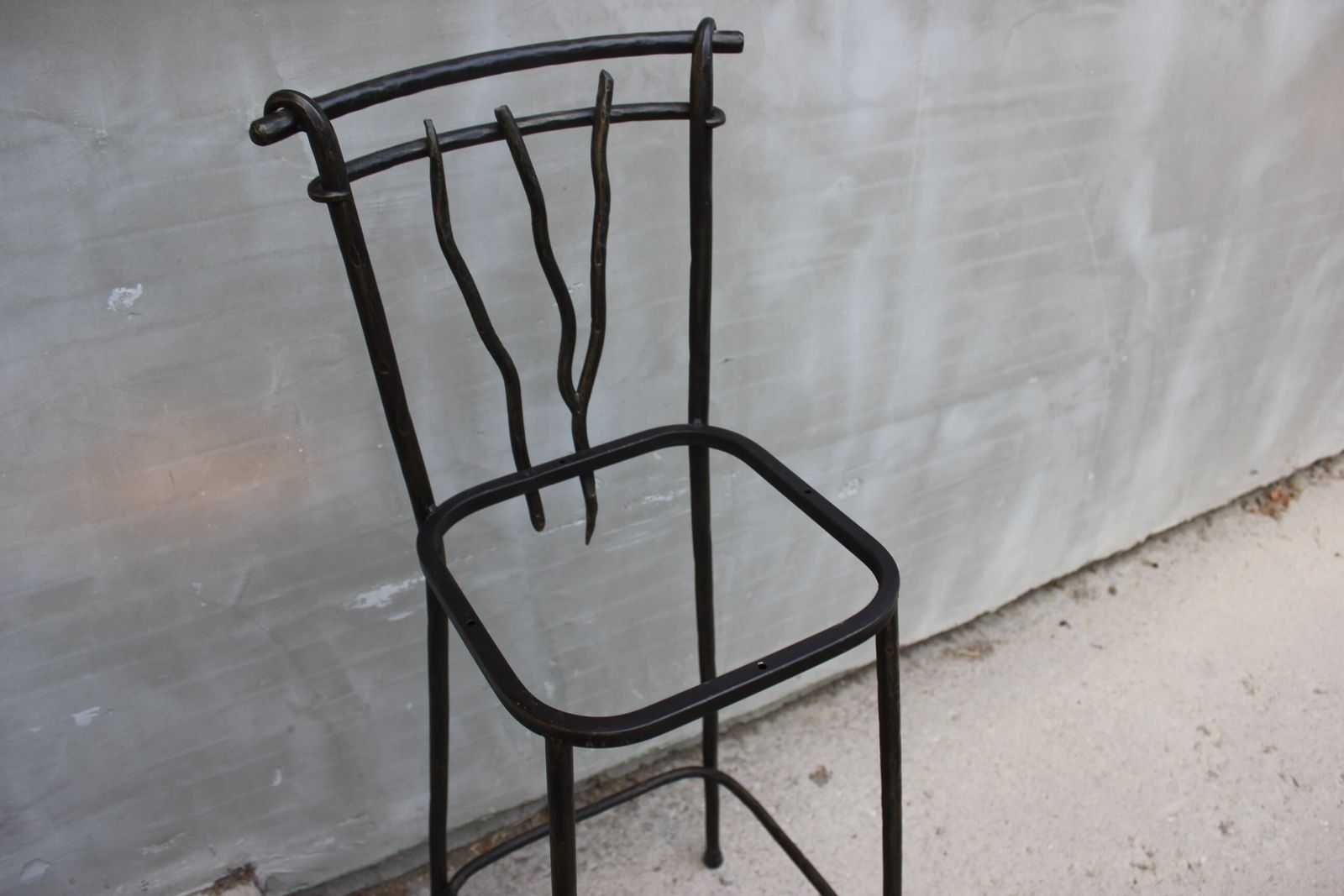 Dining Room Or Bar Stool Wrought Iron High Chair Unique Design Furniture Solid Metal photo buy