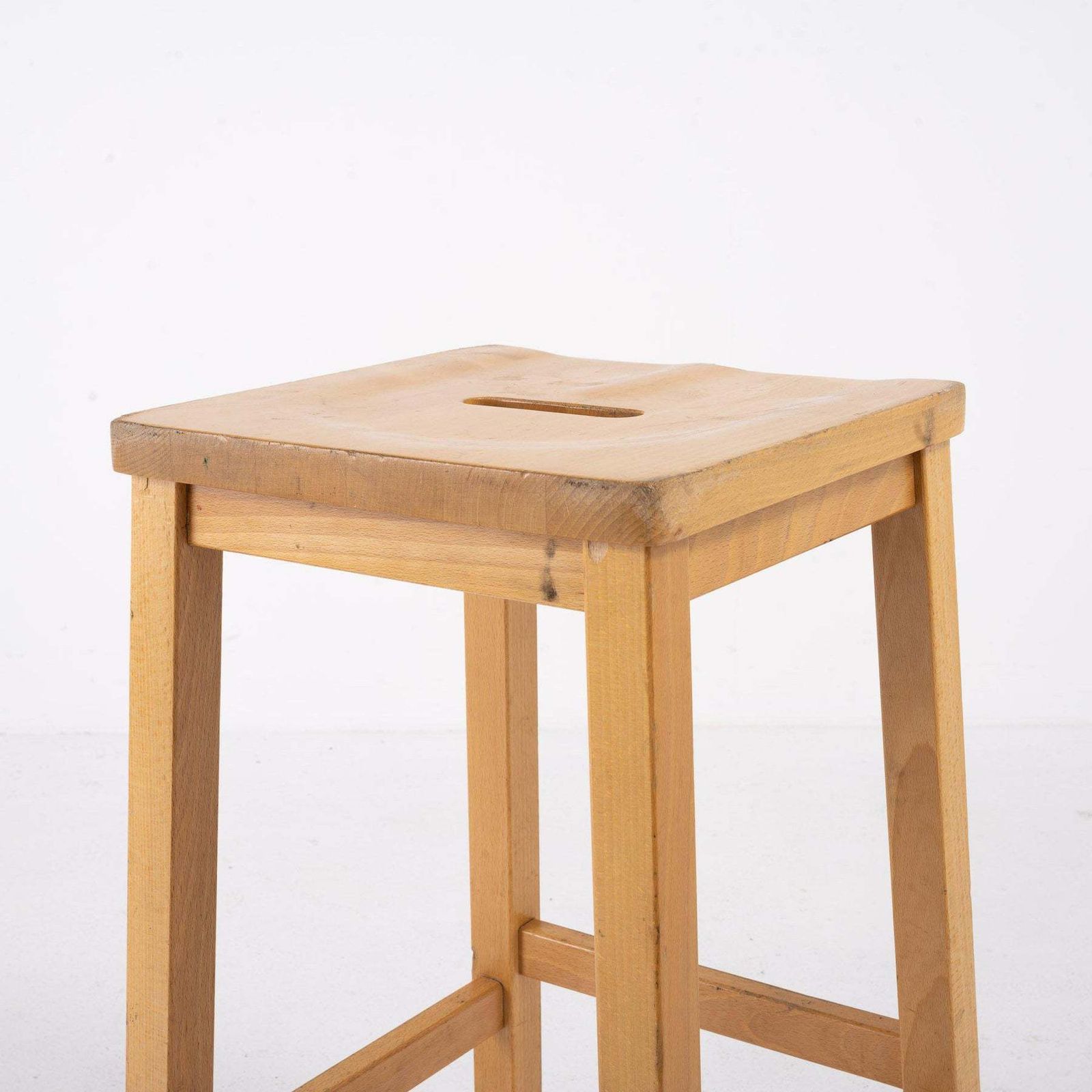 Vintage Reclaimed Solid Beech School Laboratory Stools photo furniture