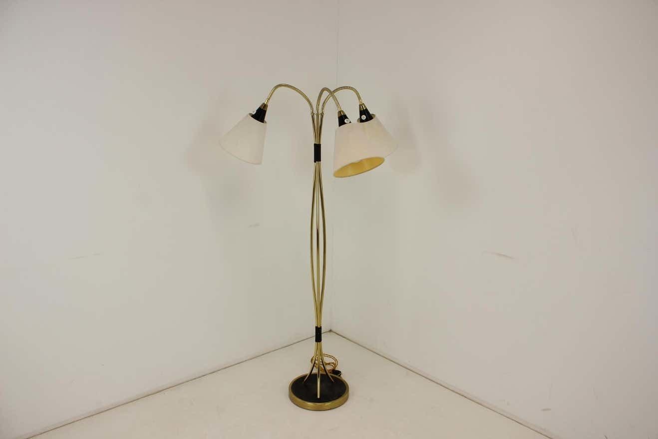 1950s Brass Floor Lamp, Czechoslovakia photo for sale