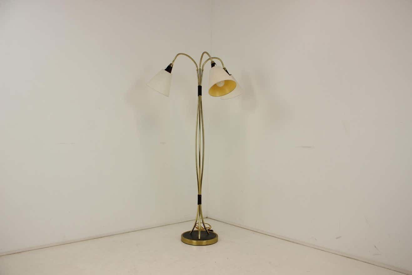 1950s Brass Floor Lamp, Czechoslovakia photo Lighting