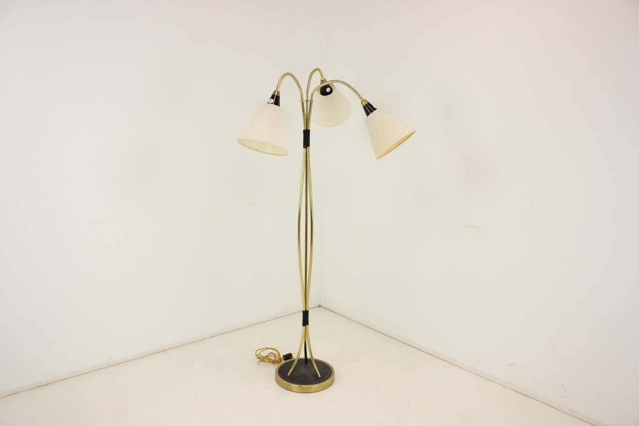 1950s Brass Floor Lamp, Czechoslovakia photo buy