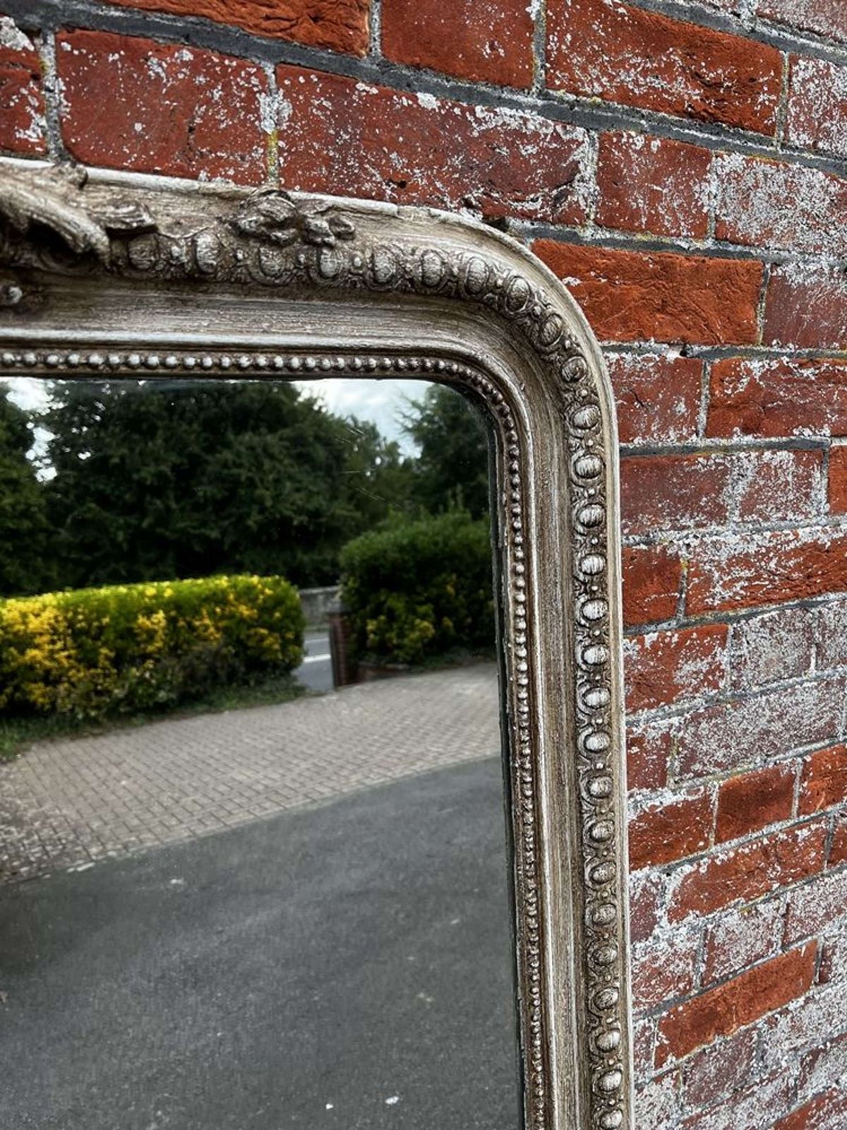 A Superb Large Antique French 19th C Arched Top Painted Mirror photo 1295.0