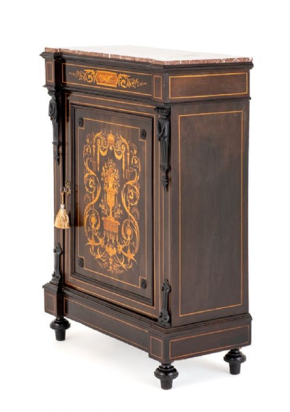 French Pier Cabinet Marquetry Inlay Chest 1860 photo furniture