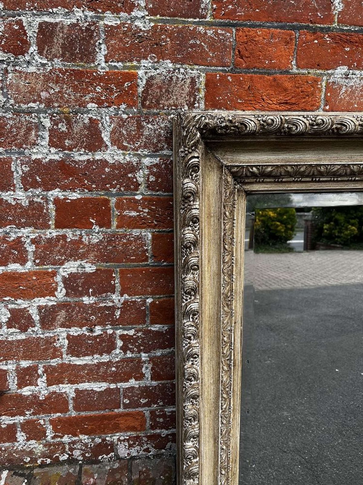 A Delightful Large Antique English 19th C Painted Ornate Framed Mirror photo furniture