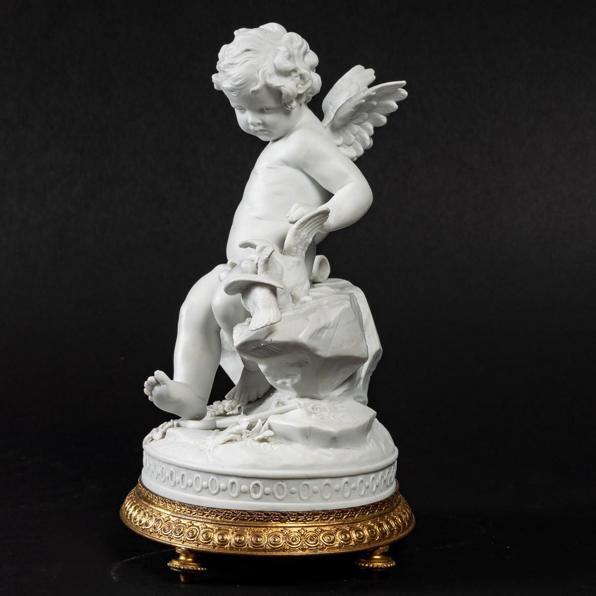 Small Angel With Birds In Biscuit, End Of The 19th Century photo Home Decor